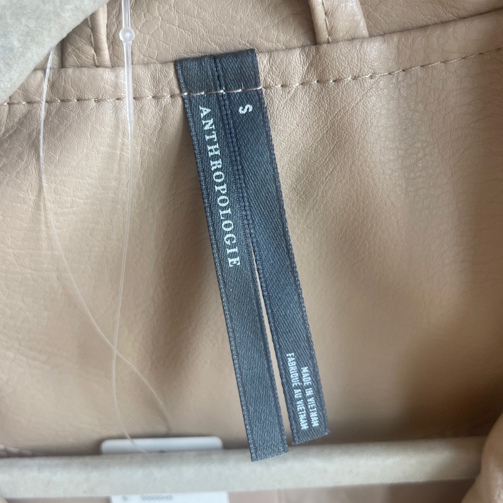Anthropologie Beige Leather Moto Jacket - Picture 4 of 5